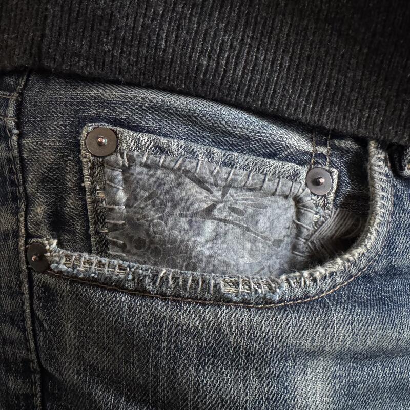 Sashiko denim coin pocket patch